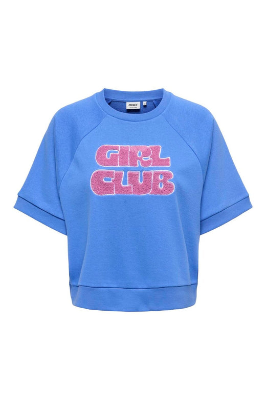 Only - Onlsina S/S O-Neck Terry Emb Swt - 5028261 Ultramarine Girl Club