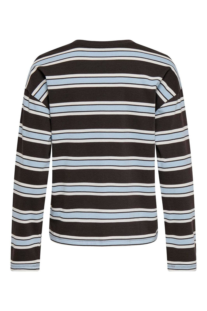 Only - Onlsoph L/S O-Neck Top Box - 5206028 Black Coffee Soft Chambray + Birch (Kia)