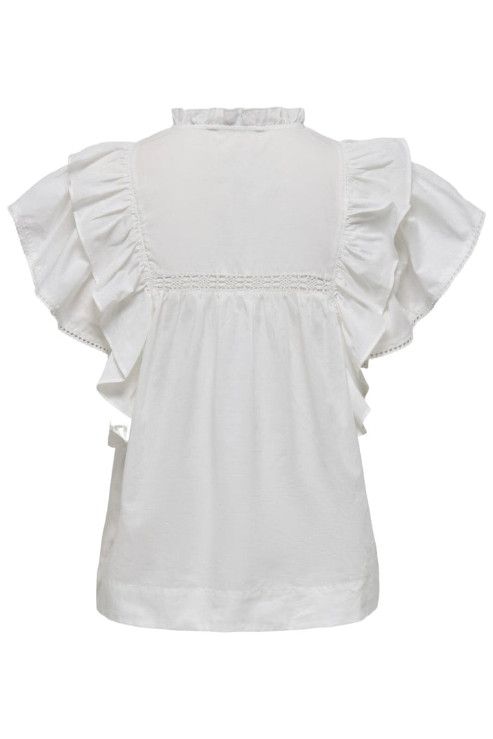 Only - Onlsunny Capsl Frill Top 15347882 - 4757274 - Cloud Dancer