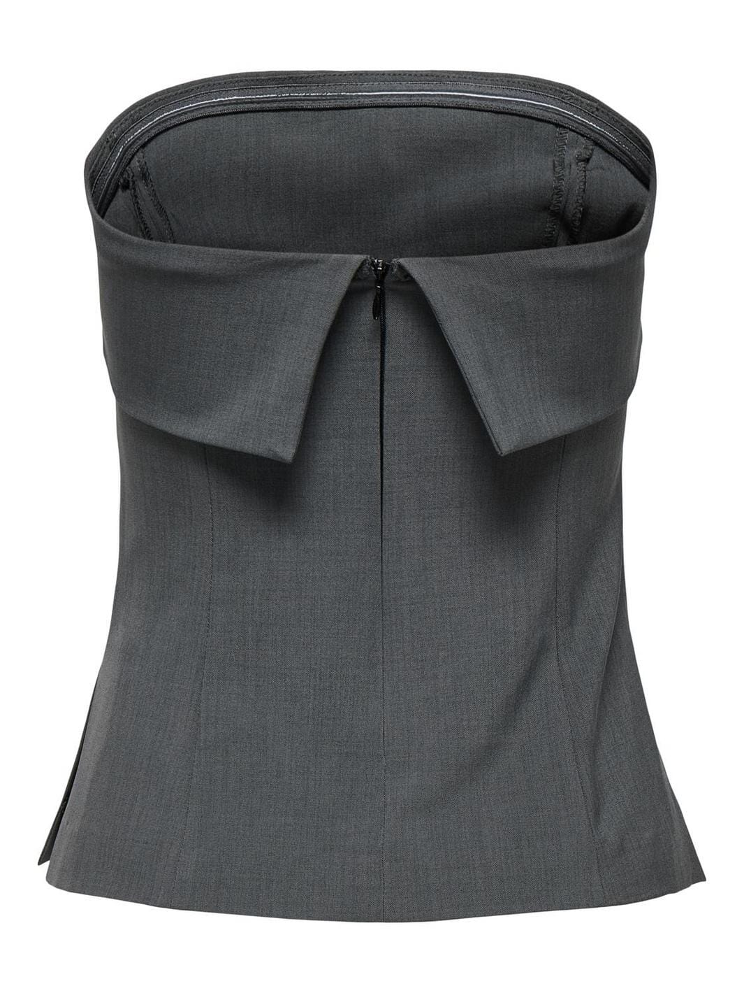 Only - Onlsvea Life S/L Tube Top Tlr - 4759781 Dark Grey Melange