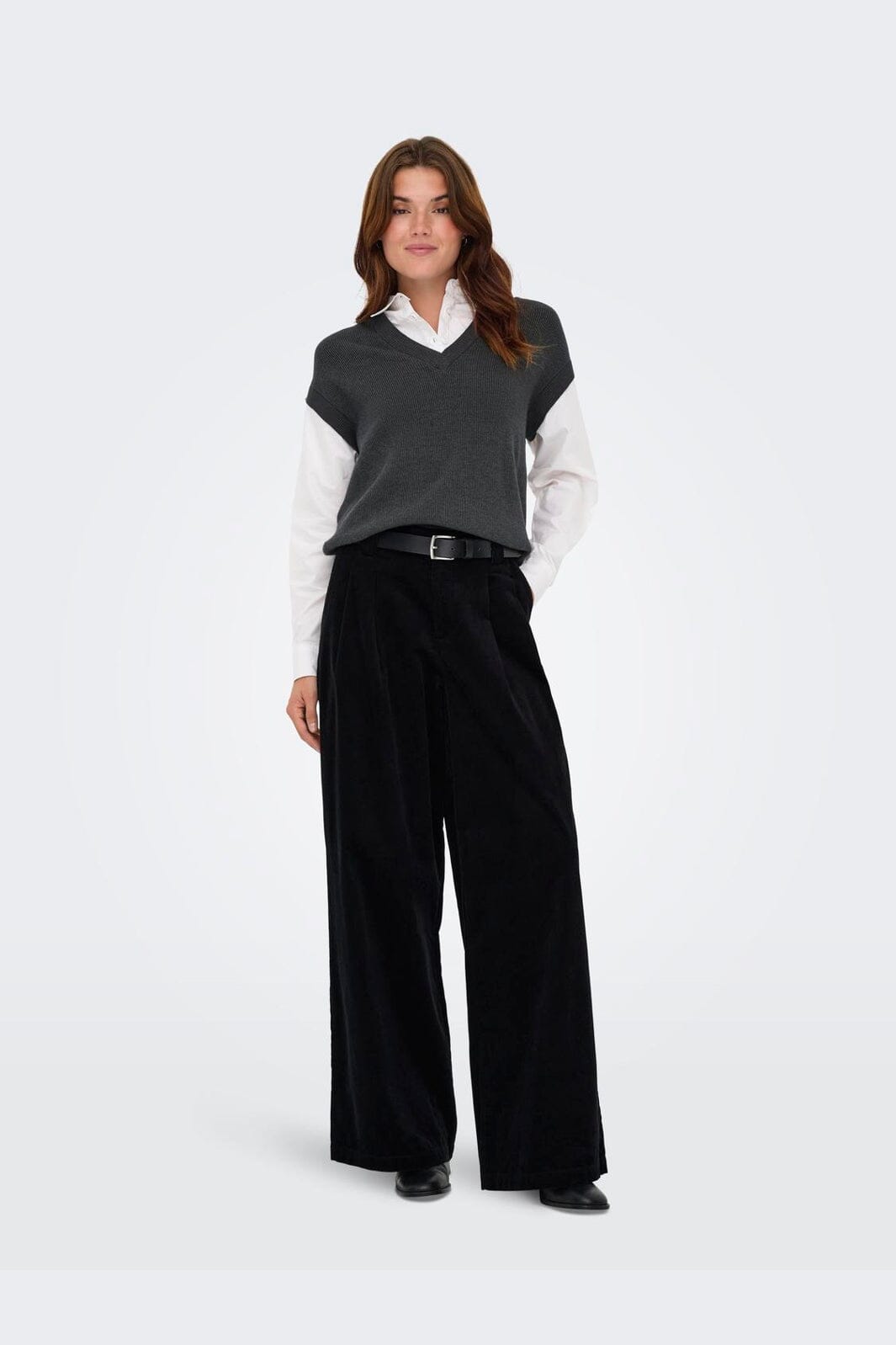 Only - Onlsvea-Nessa Cord Wide Pant Cc Tlr - 4854244 Black