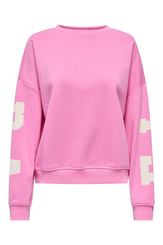 Only - Onlsweat L/S Back/Sleeve Print Swt - 4980941 Fuchsia Pink Birch Florida Print