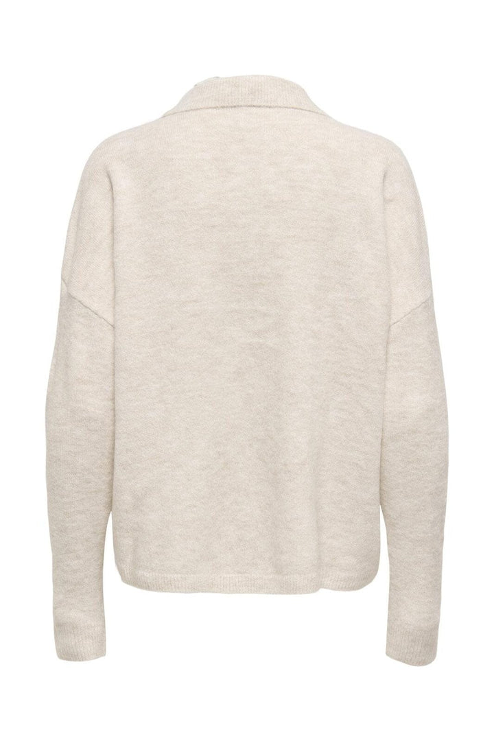 Only - Onltalio Ls Polo Neck Bf Knt - 4928919 Whitecap Gray Melange/Dtm Horn Button