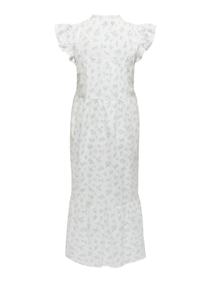 Only - Onltea-Idris S/L Frill Tape Dress - 5014284 Cloud Dancer Wild Bundels Kjoler 