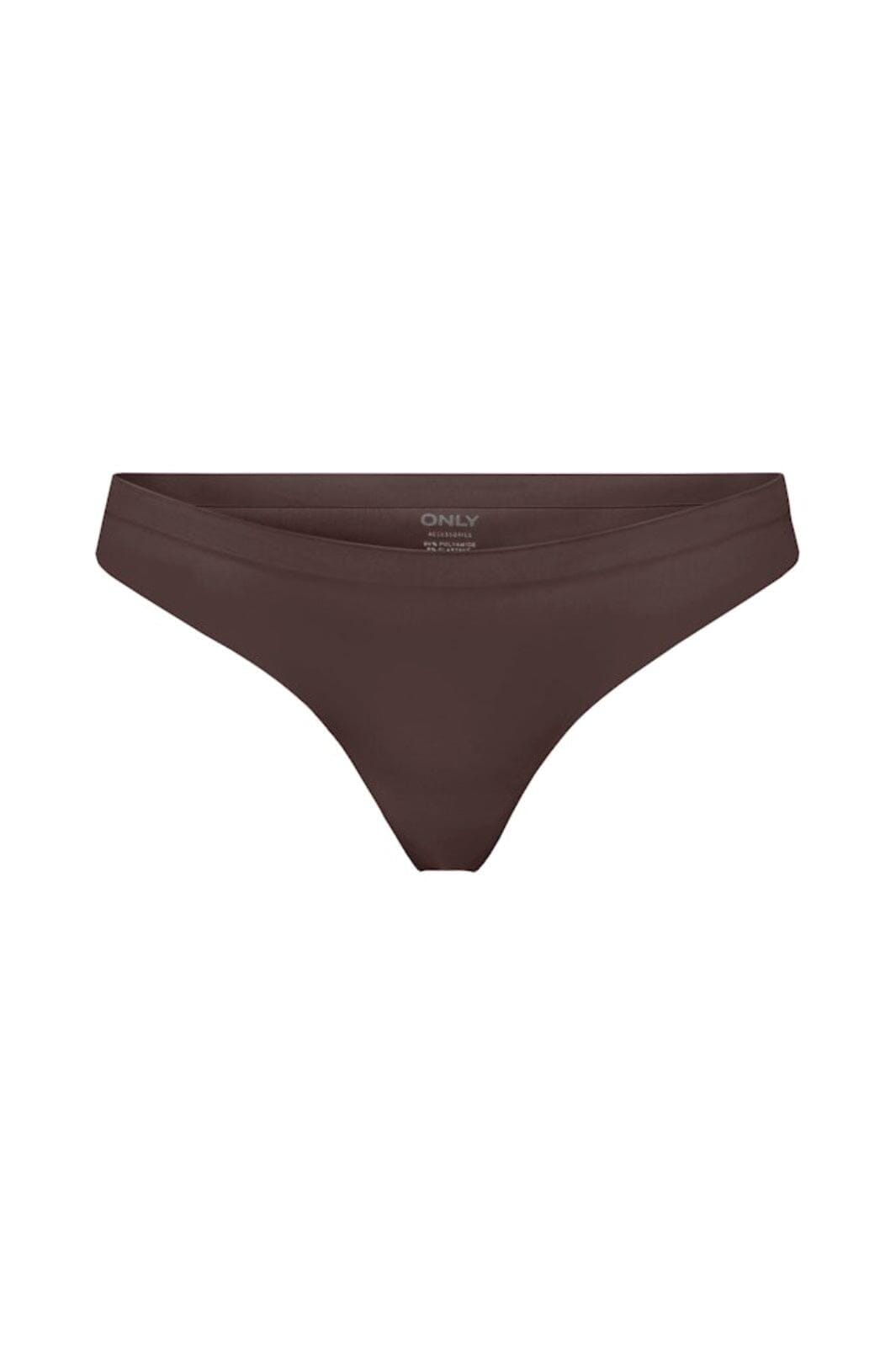 Only - Onltracy Bonded Thong Acc - 5015614 Seal Brown Underbukser 