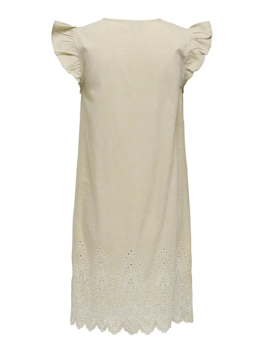Only - Onltulum Emb S/S Dress - 4961287 Olive Gray Bright White Emb Kjoler 
