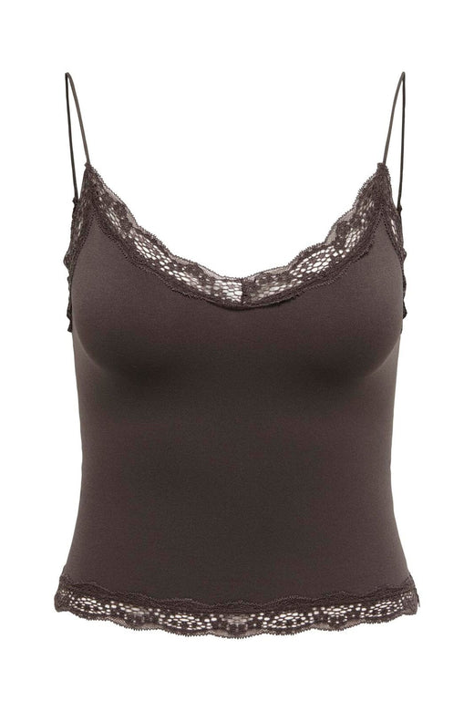 Only - Onlvicky Lace Seamless Cropped Top - 4928685 Seal Brown