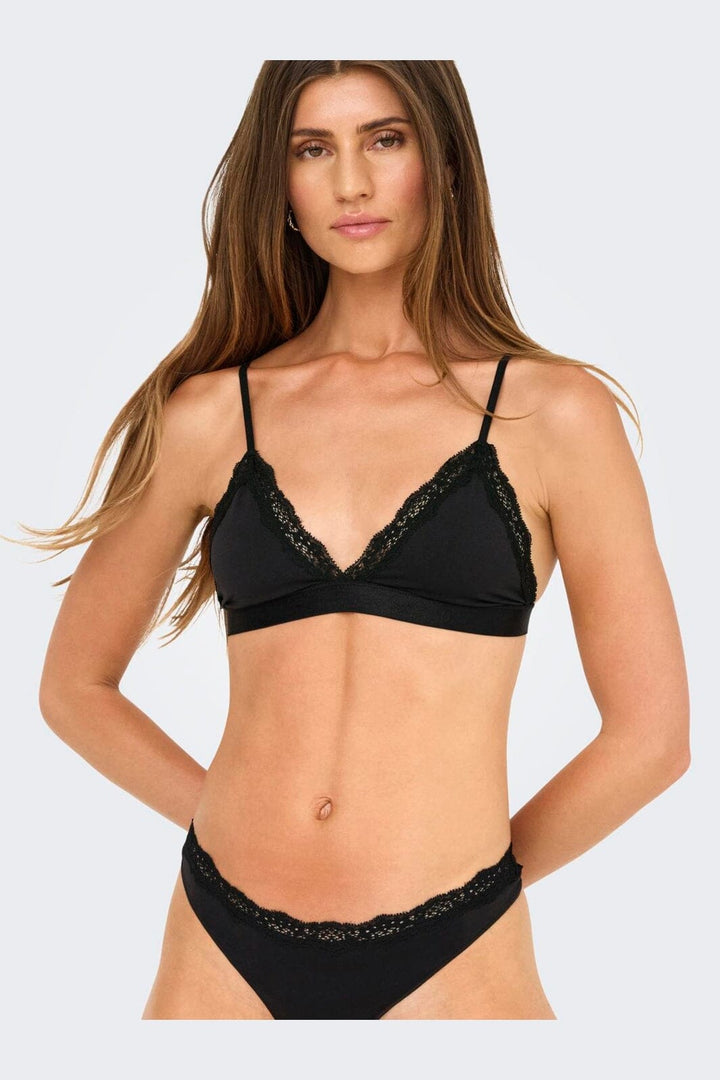 Only - Onlvicky Lace Unpadded Bralette Acc - 4816285 Black
