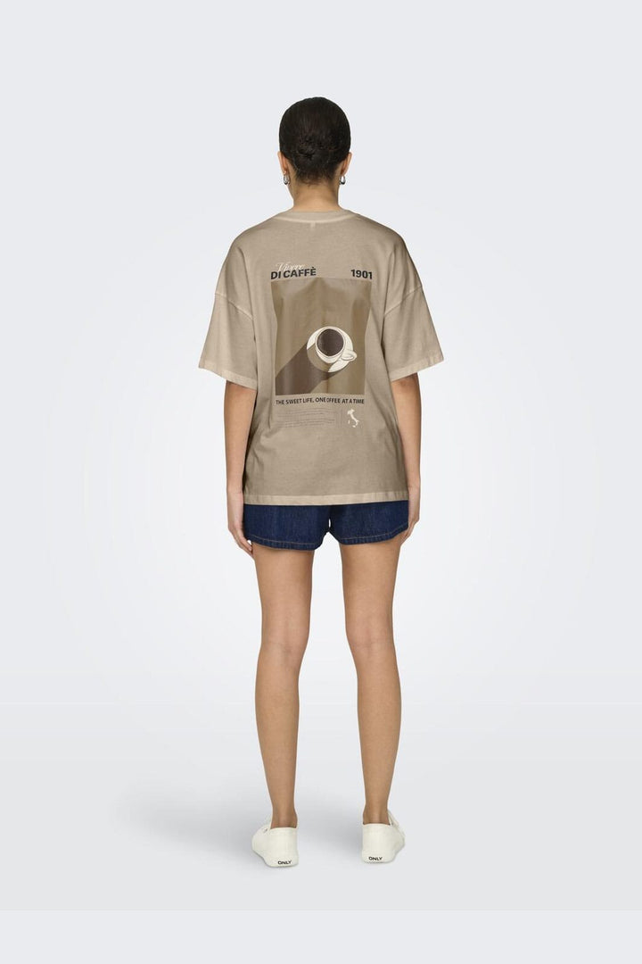 Only - Onlvivvi Life S/S Lovely Top - 4897138 Humus Caffe