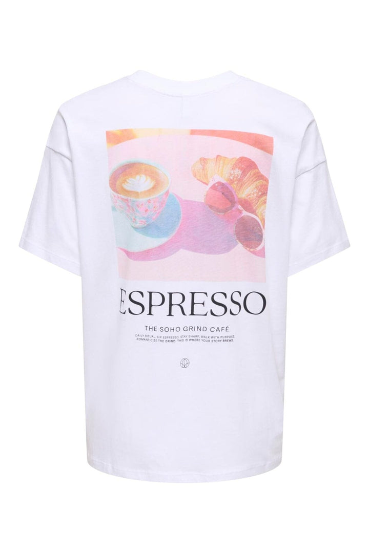 Only - Onlvivvi S/S Lovely Top - 5031564 Bright White Espresso Festival Boho