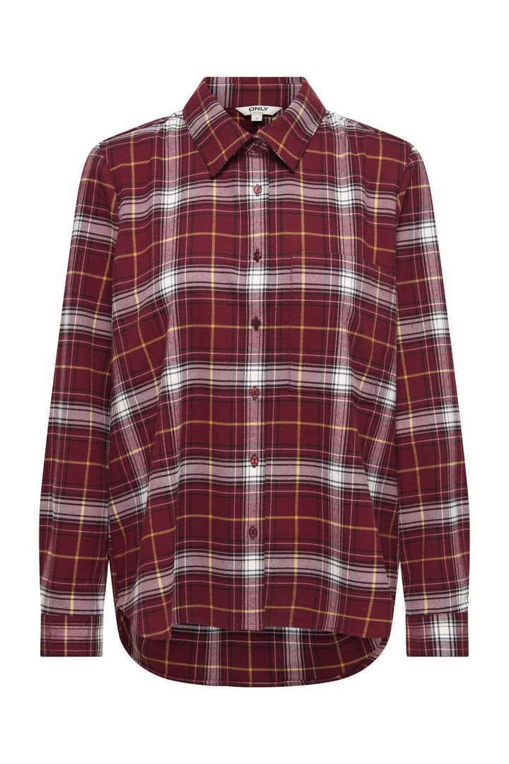 Only - Onlwren Check Shirt - 4970193 Syrah Checked Pulse
