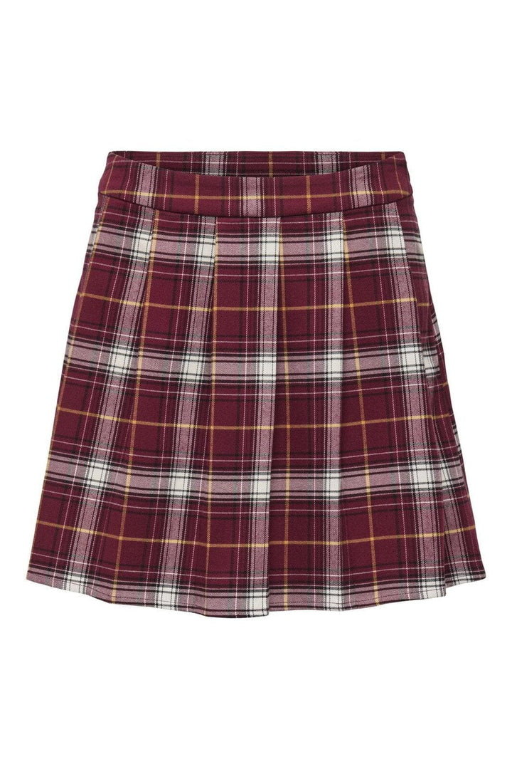 Only - Onlwren Check Short Skirt - 4970179 Syrah Checked Pulse