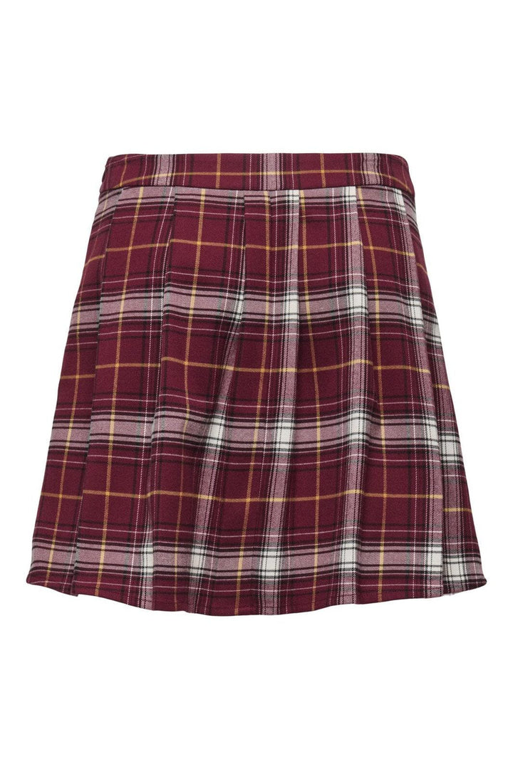 Only - Onlwren Check Short Skirt - 4970179 Syrah Checked Pulse