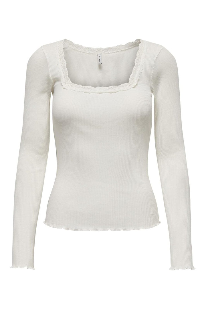 Only - Onlxena L/S Lace Top - 4371280 Cloud Dancer