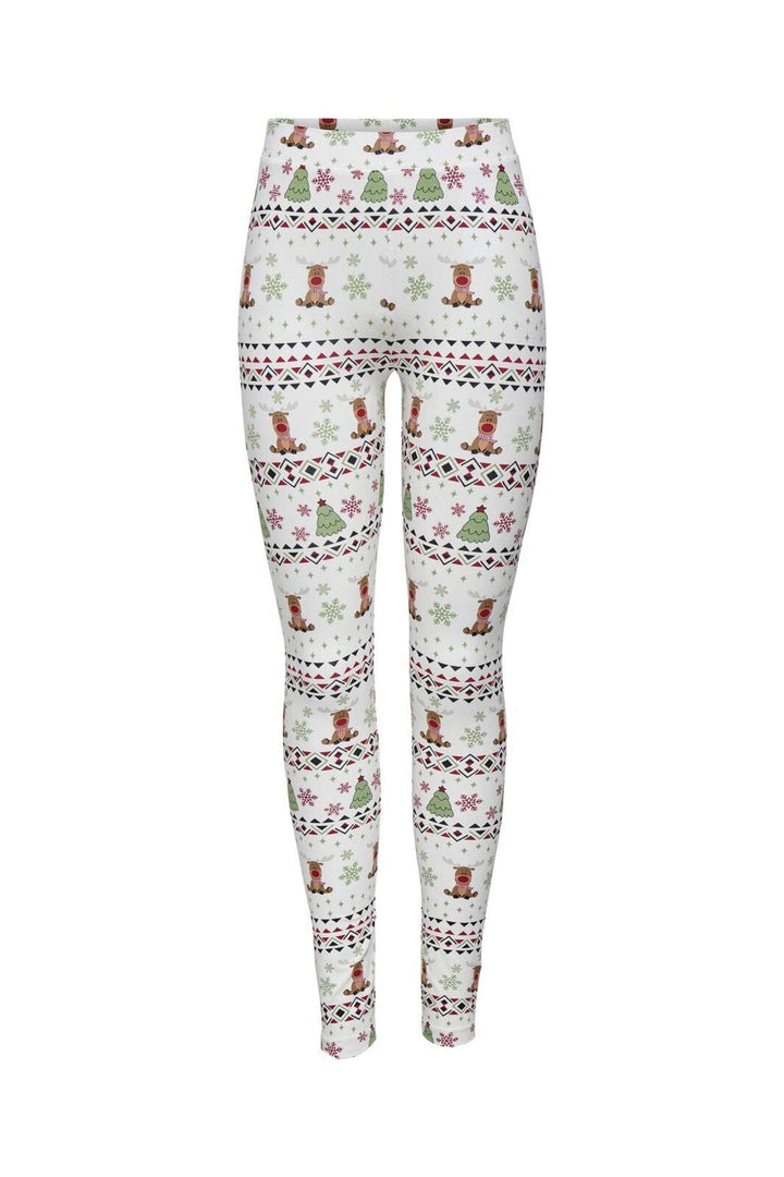 Only - Onlxmas Elfi Life Leggings - 4838232 Cloud Dancer Deer Christmas
