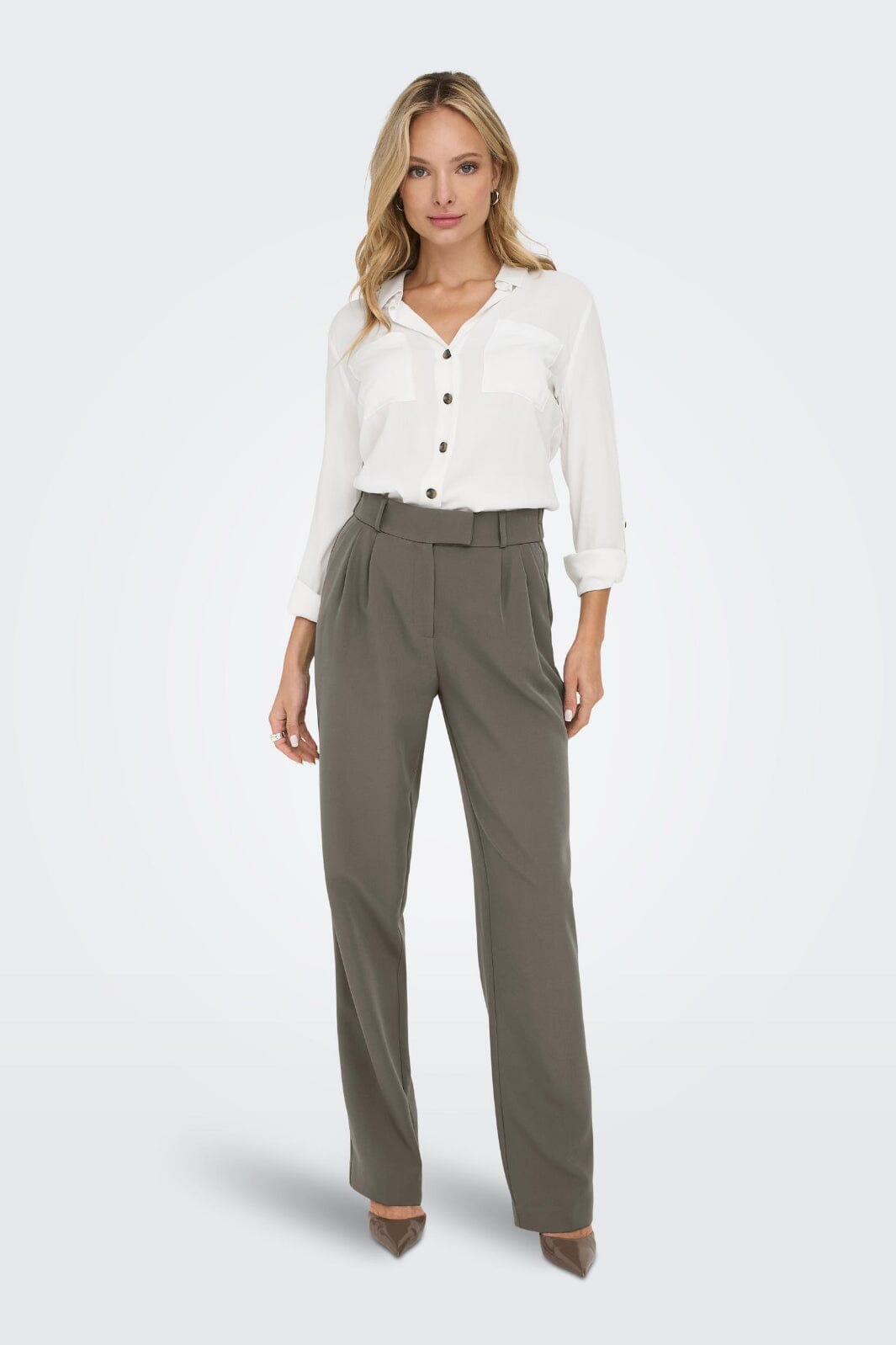 Only - Onlyasmin Shirt L/S - 4304302 Snow White Skjorter 