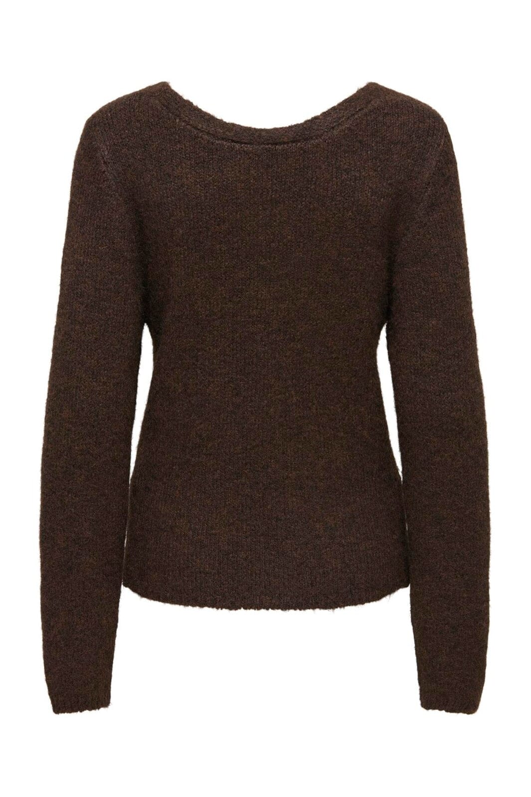 Only - Onlzaggie Life Ls V-Neck Reversib Knt - 5046801 Seal Brown