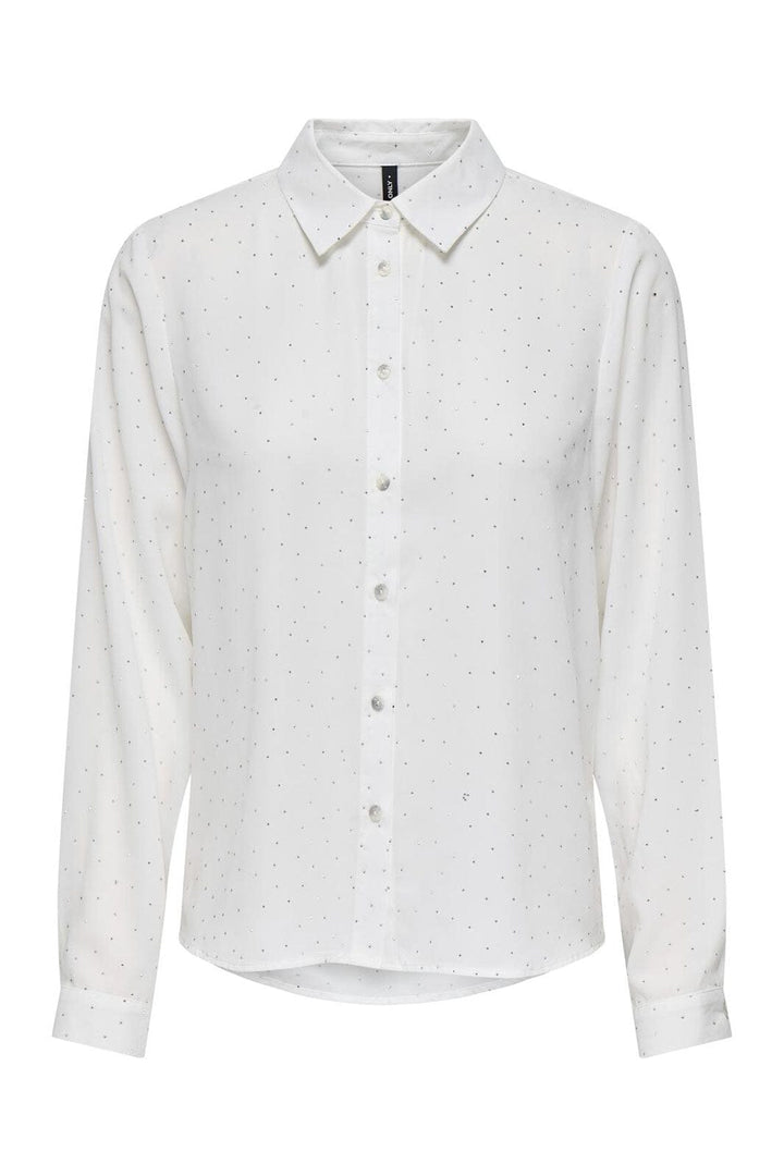 Only - Onlzeke L/S Stud Shirt - 4850702 Cloud Dancer Allover Studs