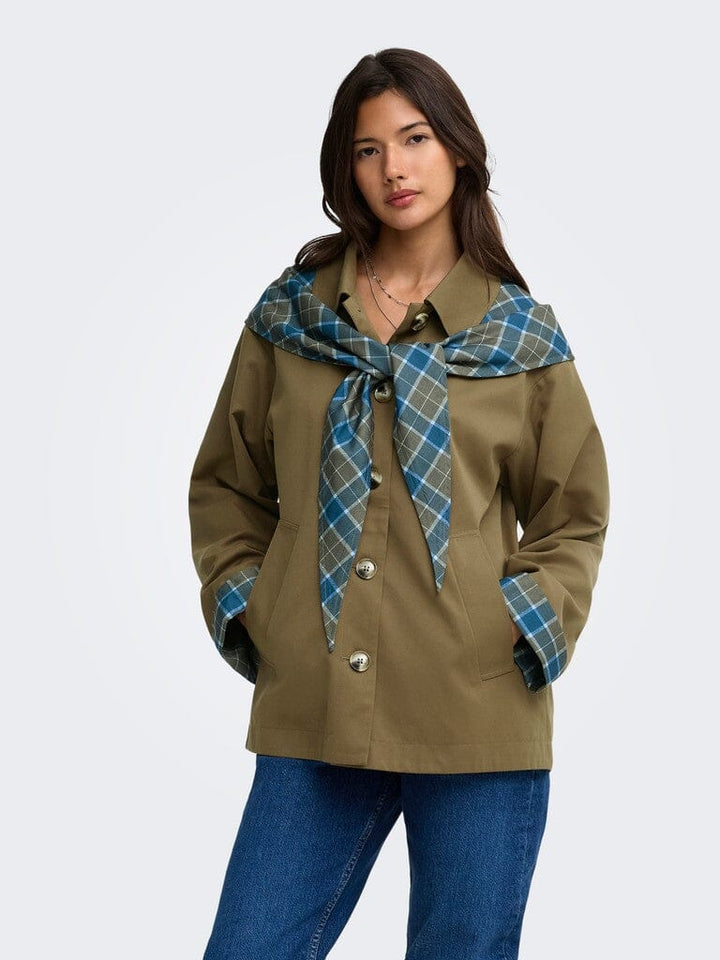 Only - Onlzenia Mix Check Scarf Jacket - 5136160 Ermine Jakker 