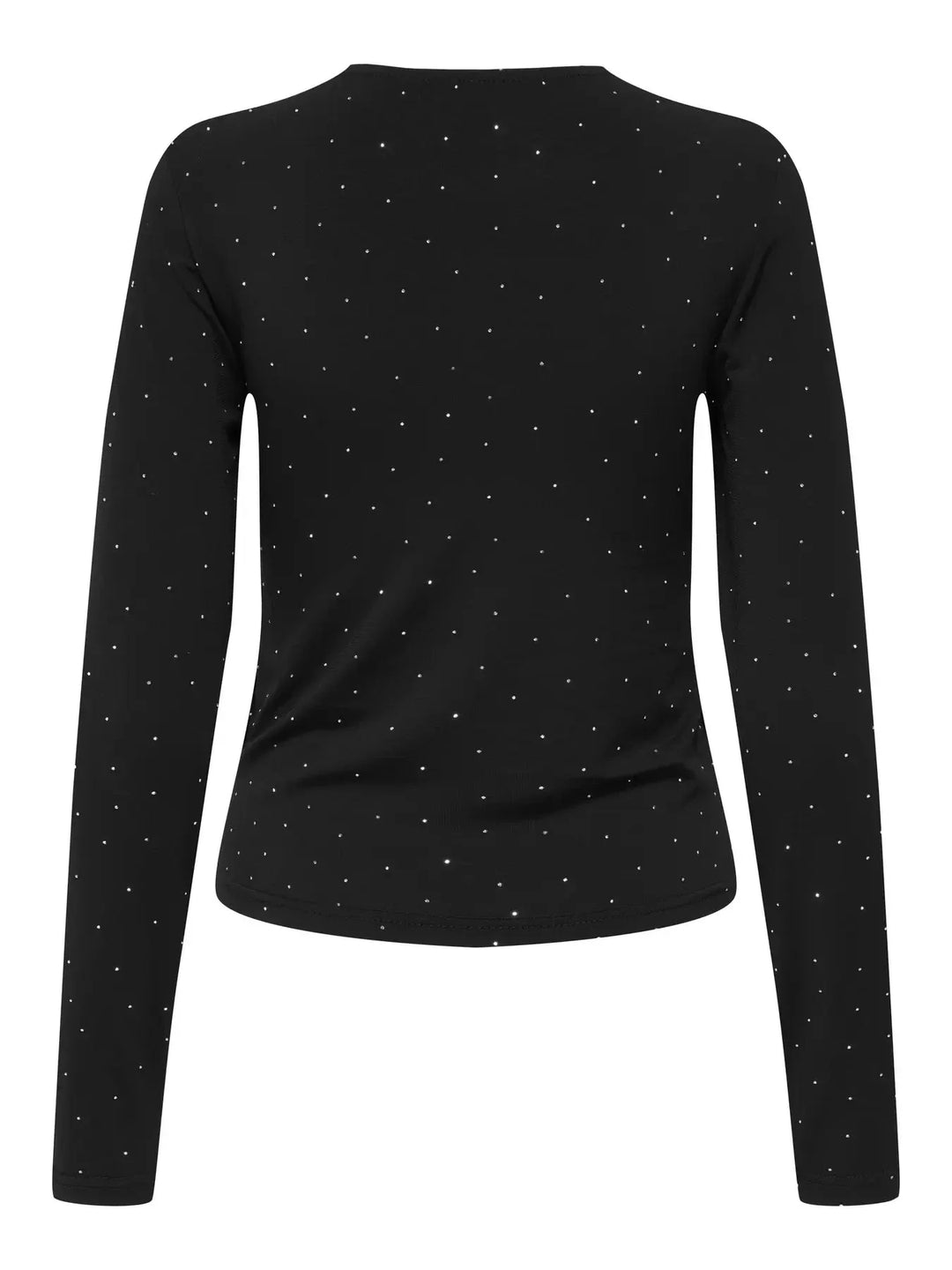 Only - Onlzita L/S O-Neck Top Bf - 4869236 Black Silver Rhinestones Bluser 