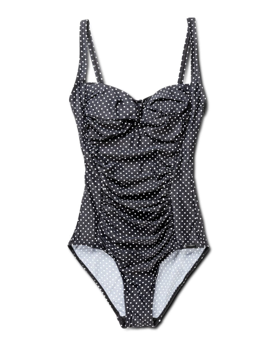 Panos Emporio - Potenza Solid Swimsuit Recycled Swimsuit Pews2136 - Black White-dots