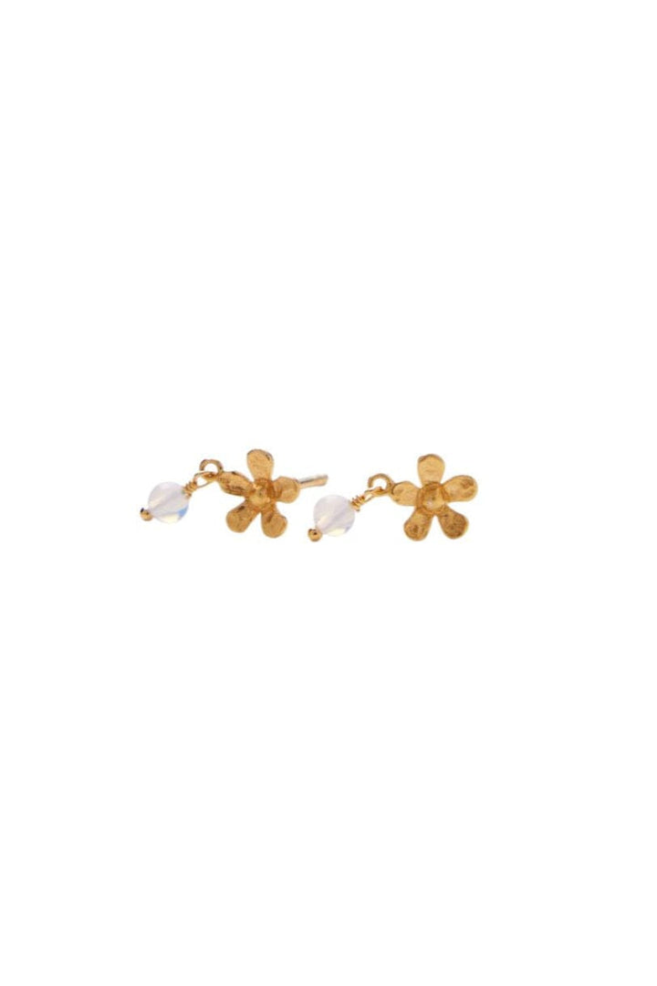 Pernille Corydon - Moonstone Poppy Earsticks e-370-gp - Gold Plated Øreringe 