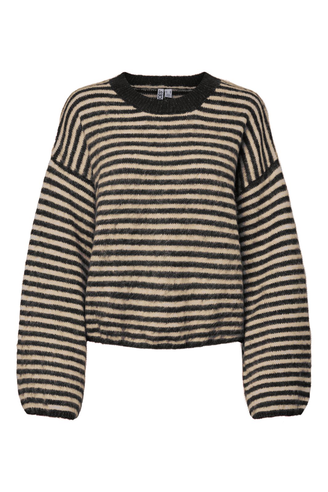 Pieces - Pcada Ls O-Neck Knit - 5075545 Asphalt Cloud Dancer
