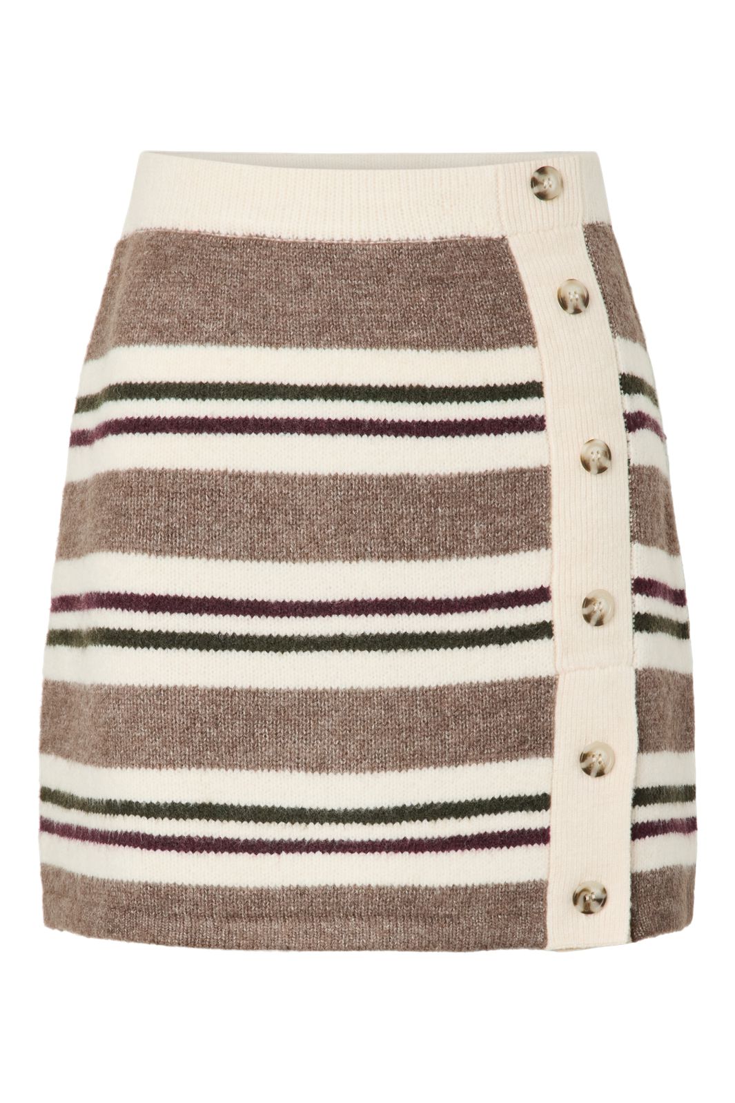 Pieces - Pcaico Button Knit Skirt - 5060680 Whitecap Gray Winetasting + Coffee Quartz + Forrest Night