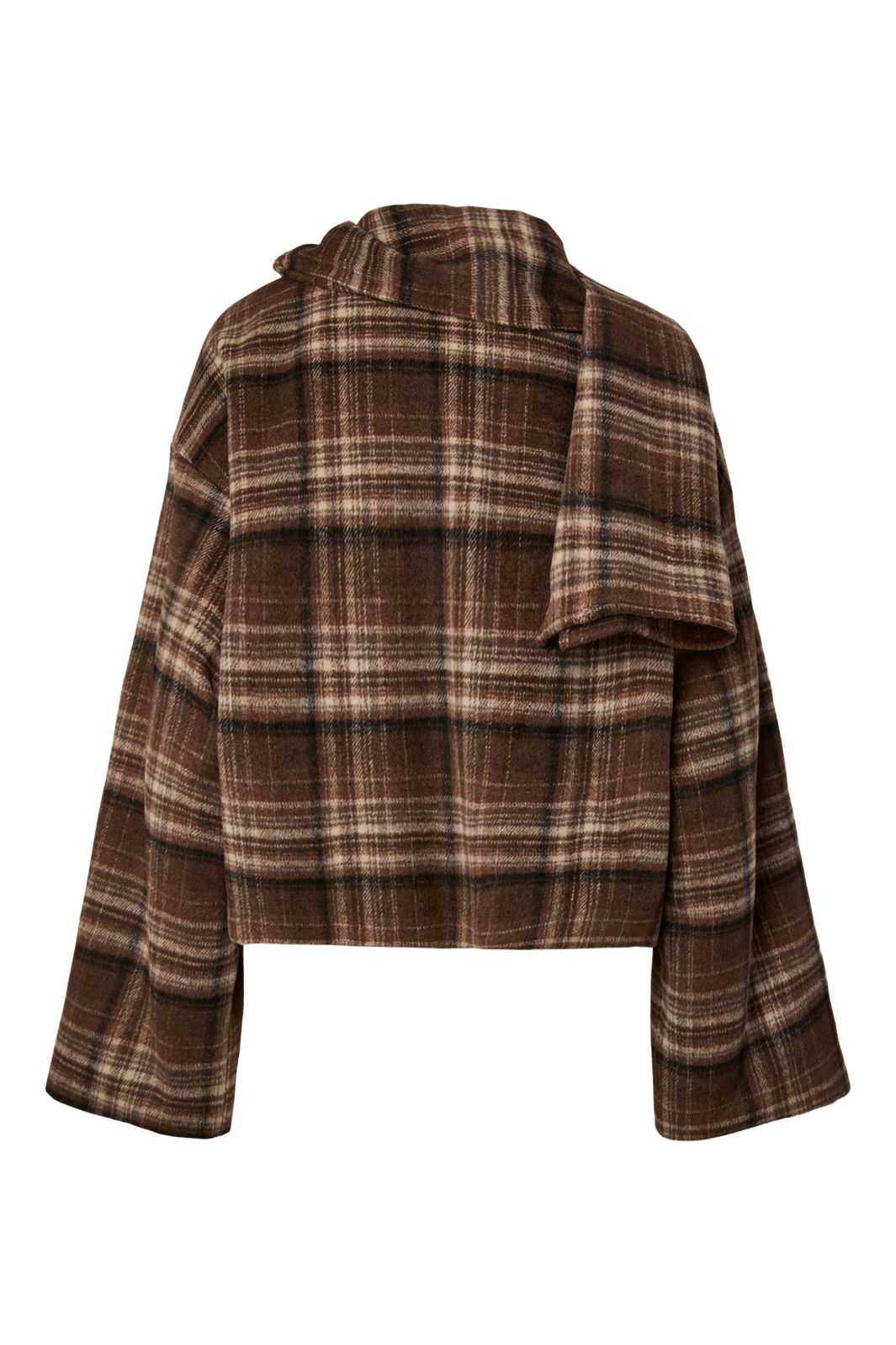 Pieces - Pcamalia Short Jacket W. Scarf - 5187038 Fondue Fudge