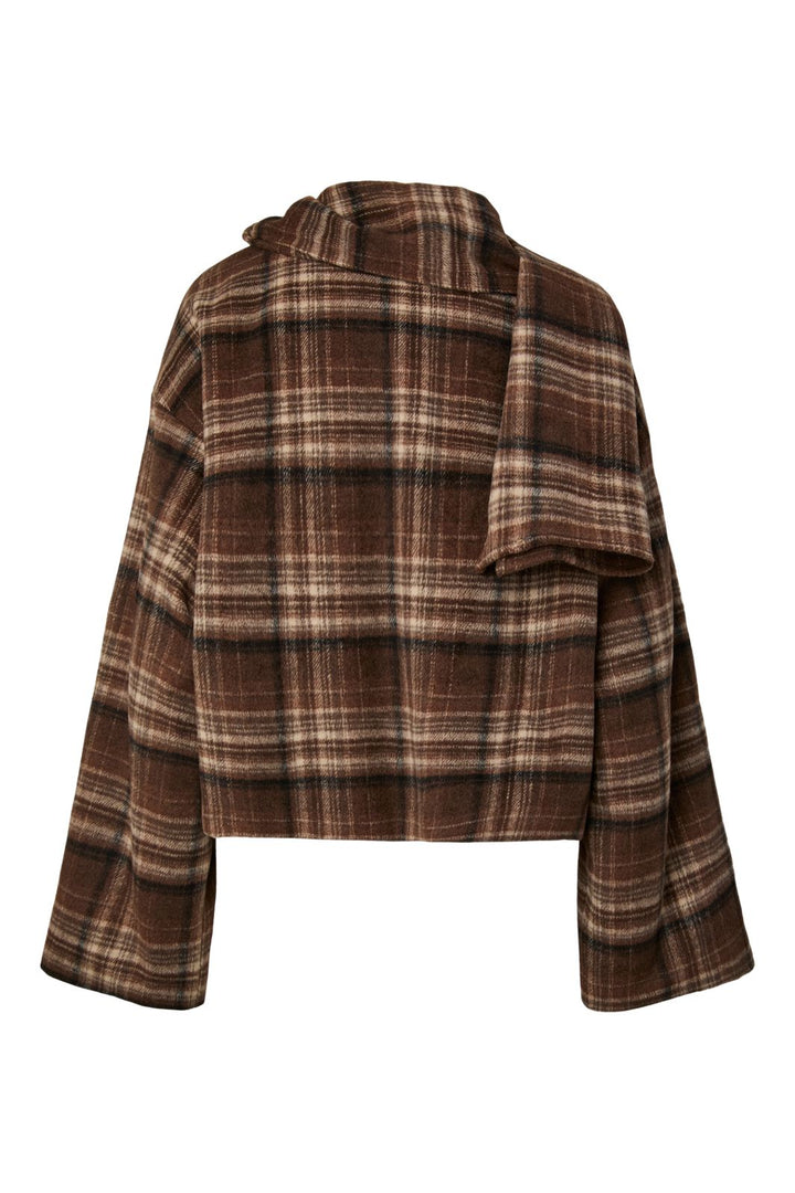 Pieces - Pcamalia Short Jacket W. Scarf - 5187038 Fondue Fudge