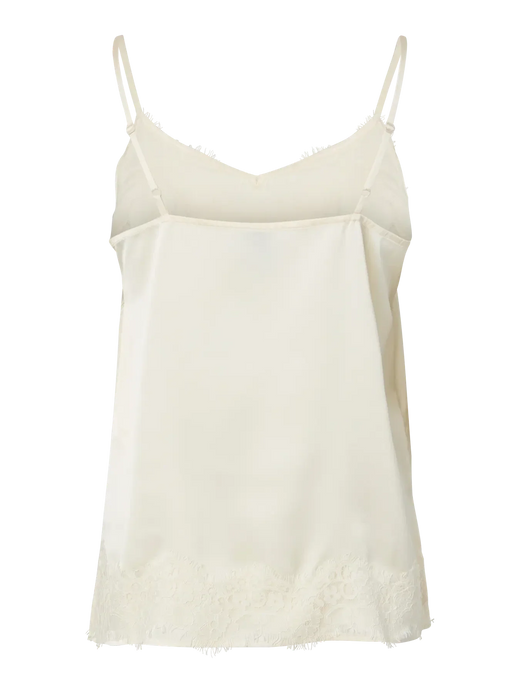 Pieces - Pcariel Sl Lace Detail Top Pp - 5049060 Birch Toppe 