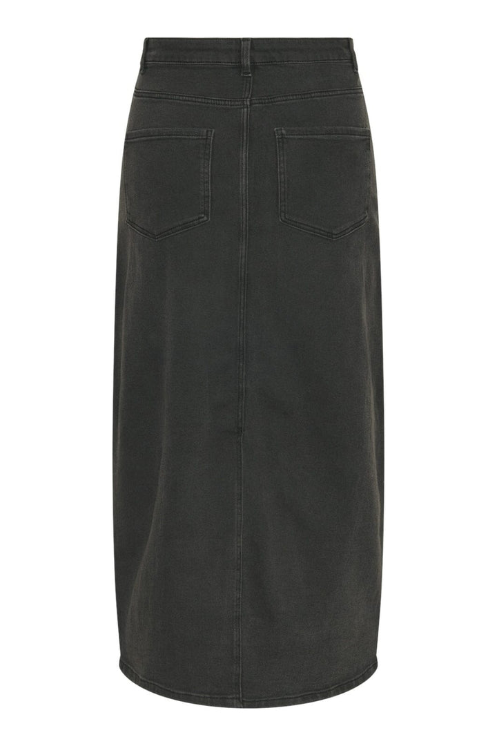 Pieces - Pcatikka Ankle Denim Skirt Mm - 4641946 Grey Denim Nederdele 