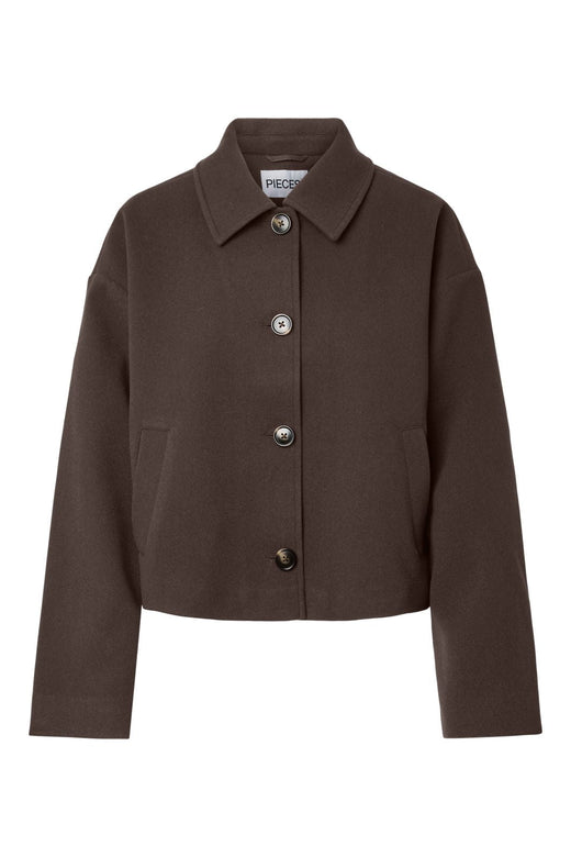 Pieces - Pcaya Short Coat - 5102307 Hot Fudge