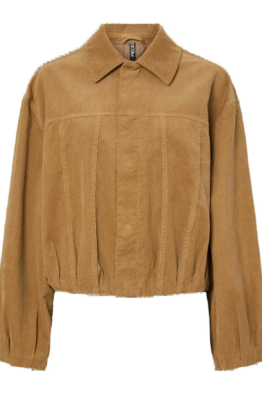 Pieces - Pcbabett Corderoy Denim Bomber - 4930898 Travertine Jakker 