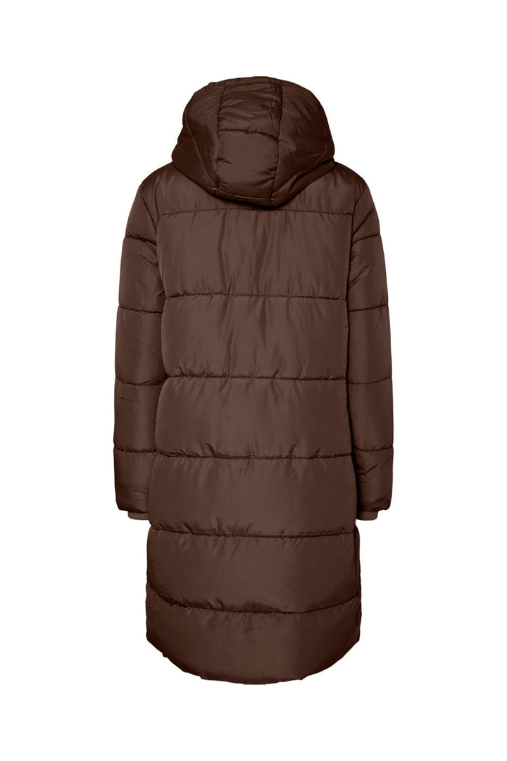 Pieces - Pcbee New Long Puffer Jacket - 5074039 Hot Fudge