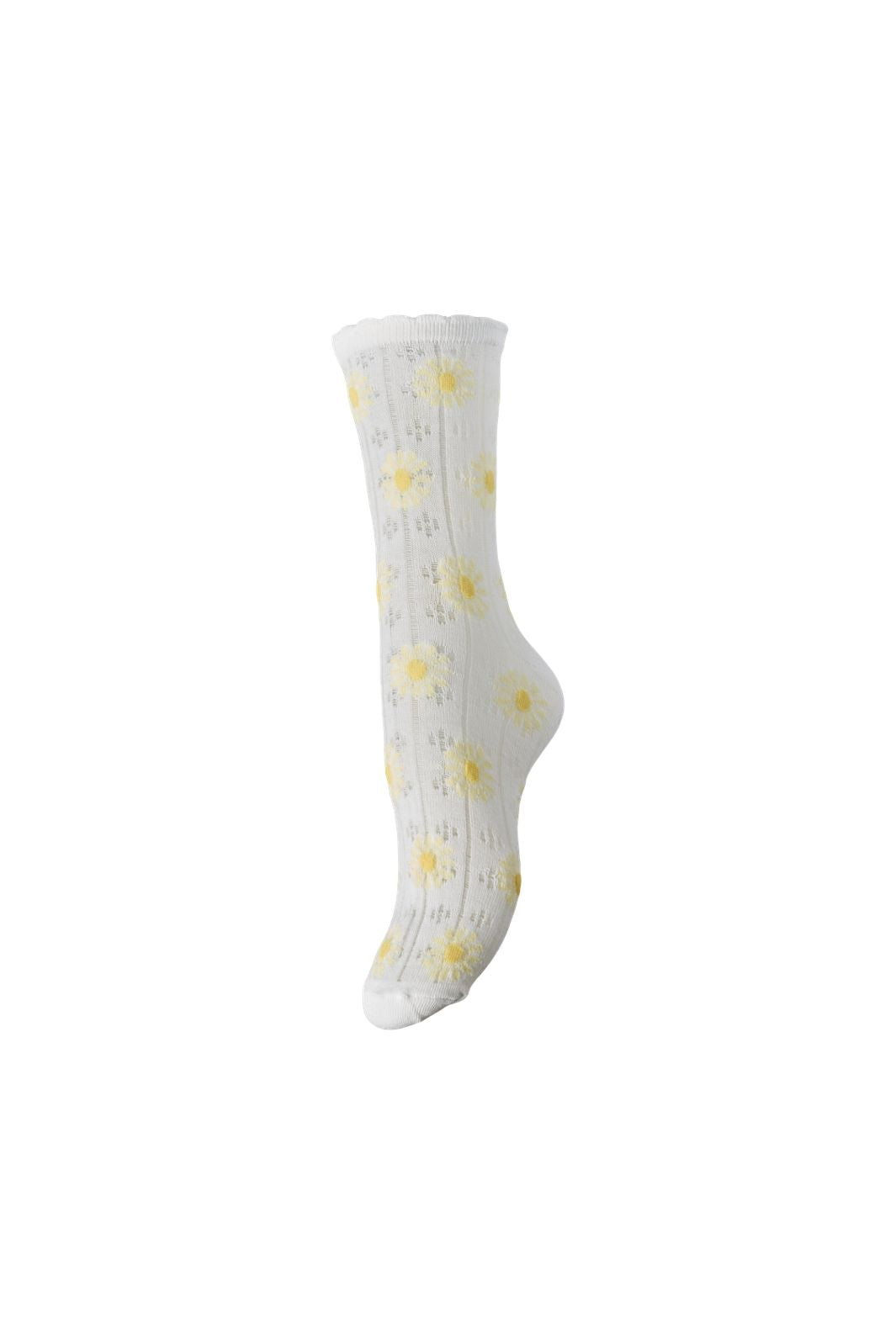 Pieces - Pcbella Pointelle Aopsocks Bundle - 4918748 Cloud Dancer Daisy Flower