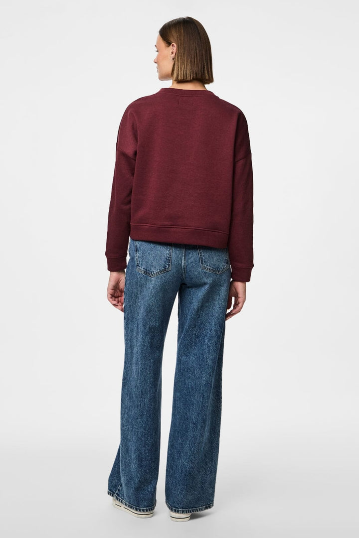 Pieces - Pcchilli Ls Loose Sweat - 4797616 Tawny Port