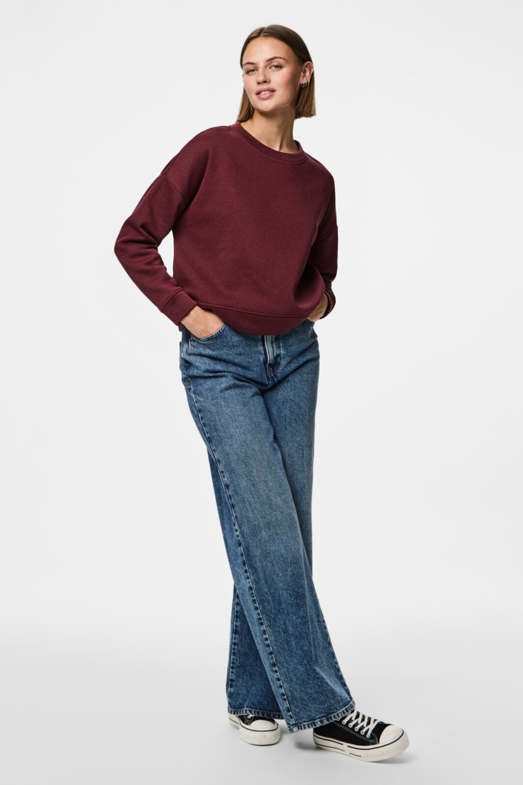 Pieces - Pcchilli Ls Loose Sweat - 4797616 Tawny Port