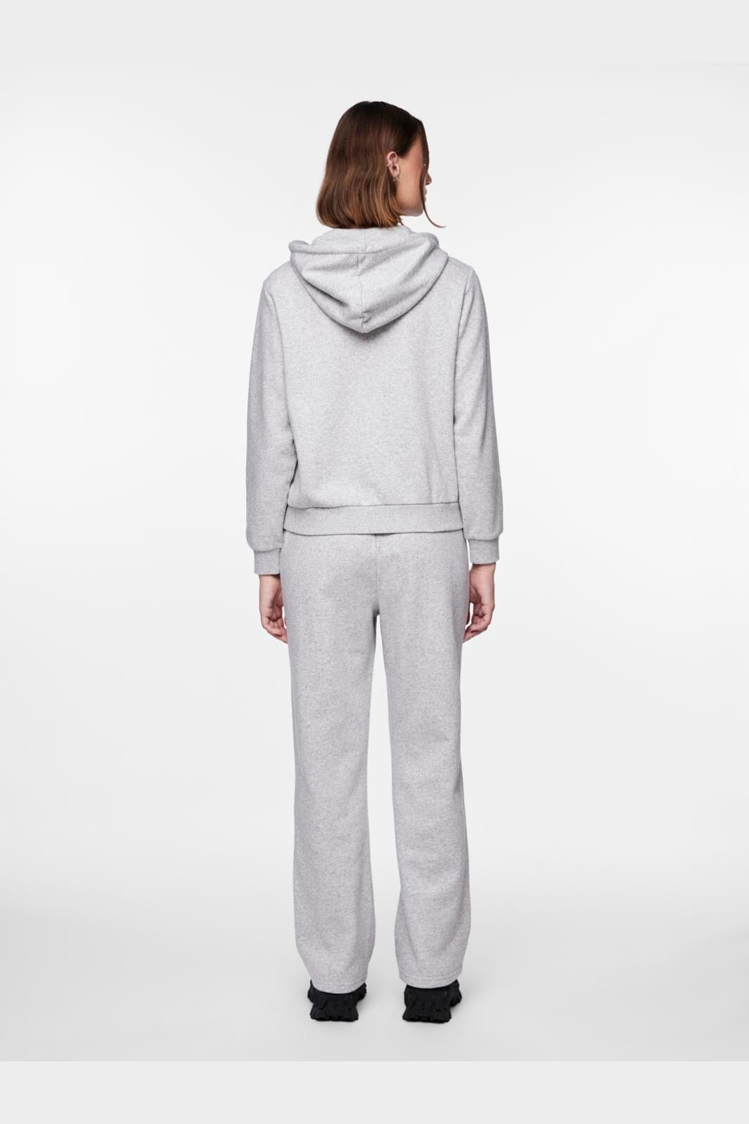 Pieces - Pcchilli Ls Zip Hoodie - 4265112 Light Grey Melange