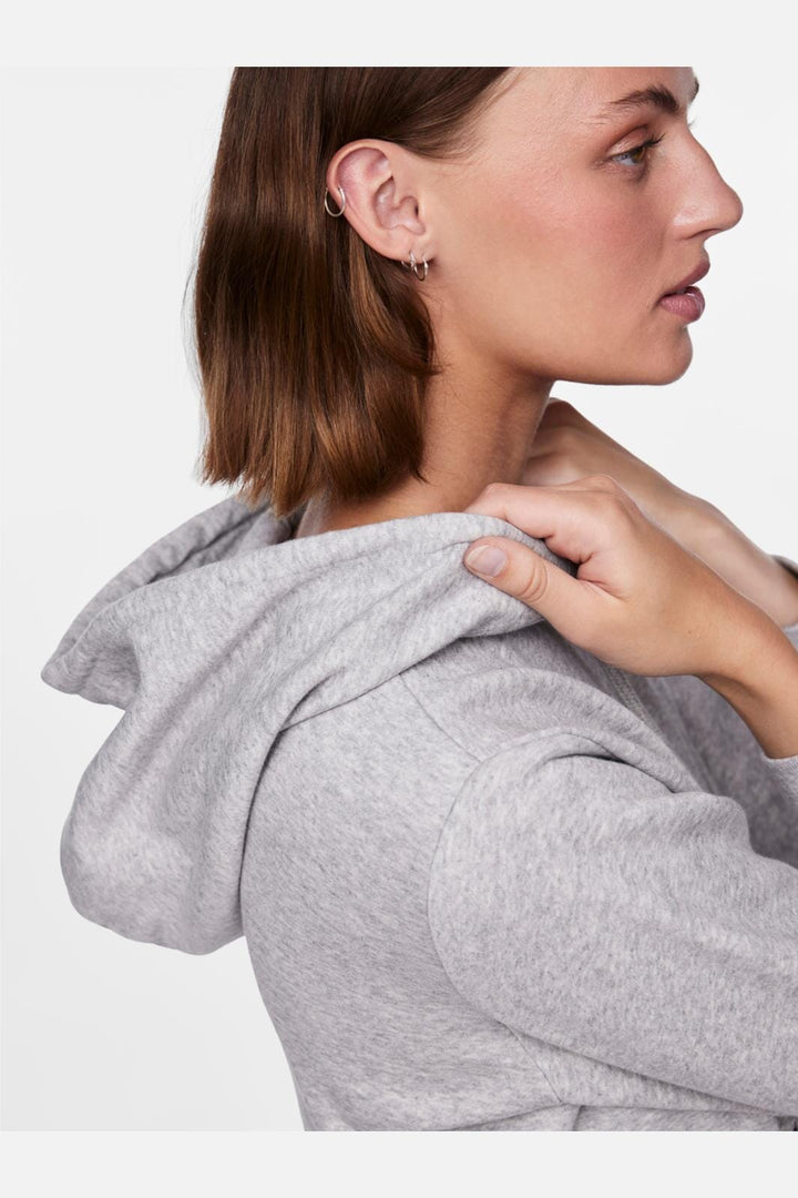 Pieces - Pcchilli Ls Zip Hoodie - 4265112 Light Grey Melange