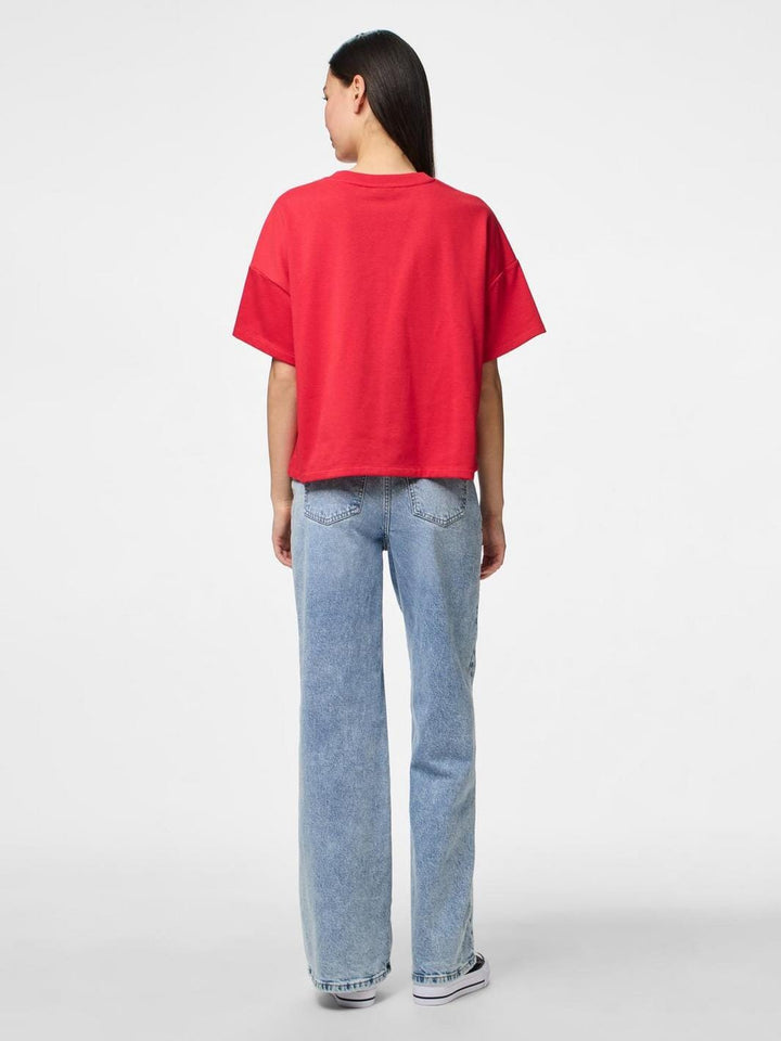 Pieces - Pcchilli Summer 2/4 Loose Swt Ub - 4702968 Poppy Red