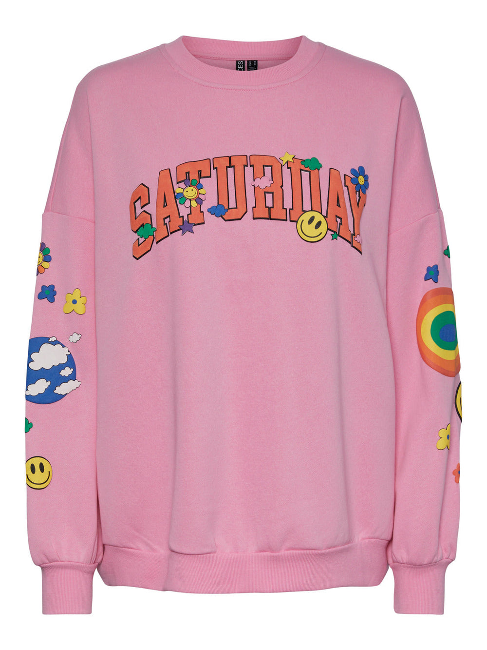 Pieces, Pcdinna Ls Oversized Sweat, Begonia Pink