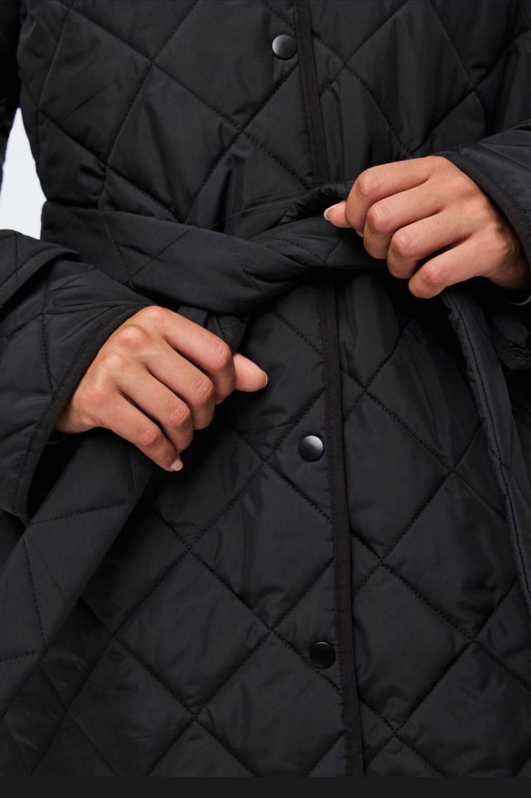Pieces - Pcemily Long Quilted Jacket - 4807781 Black
