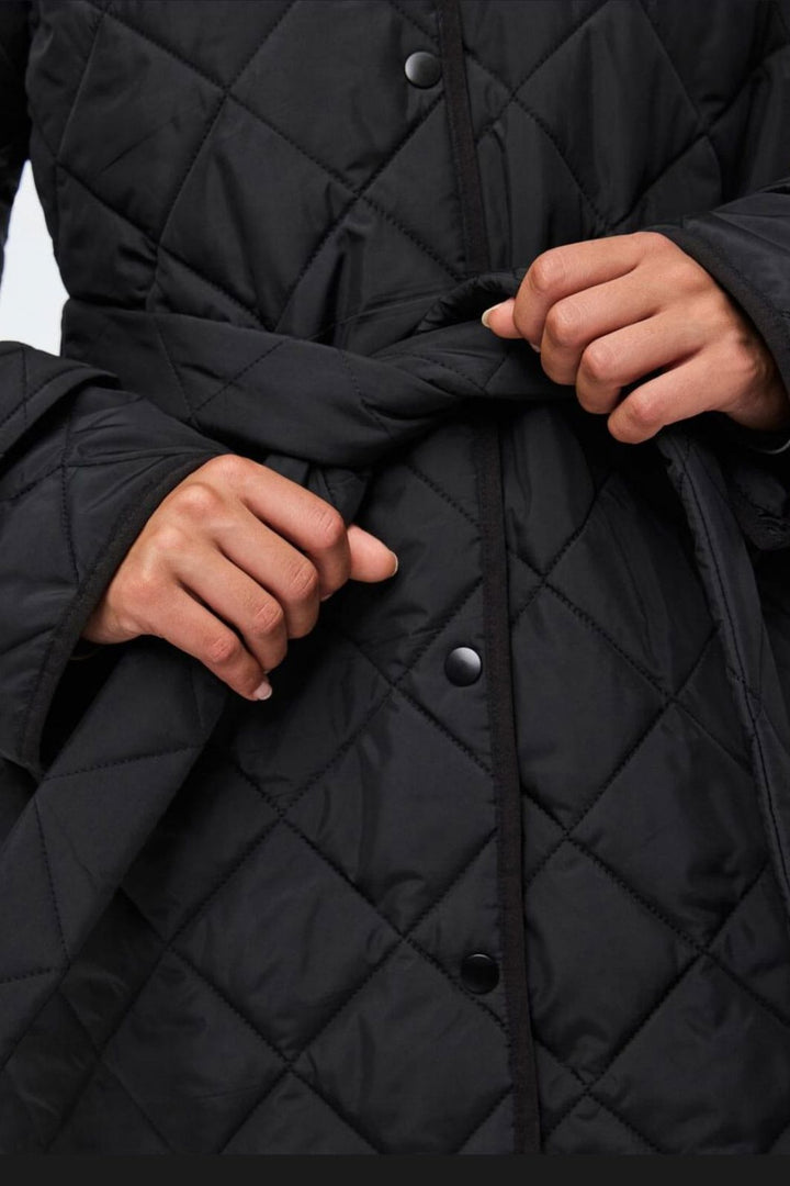 Pieces - Pcemily Long Quilted Jacket - 4807781 Black