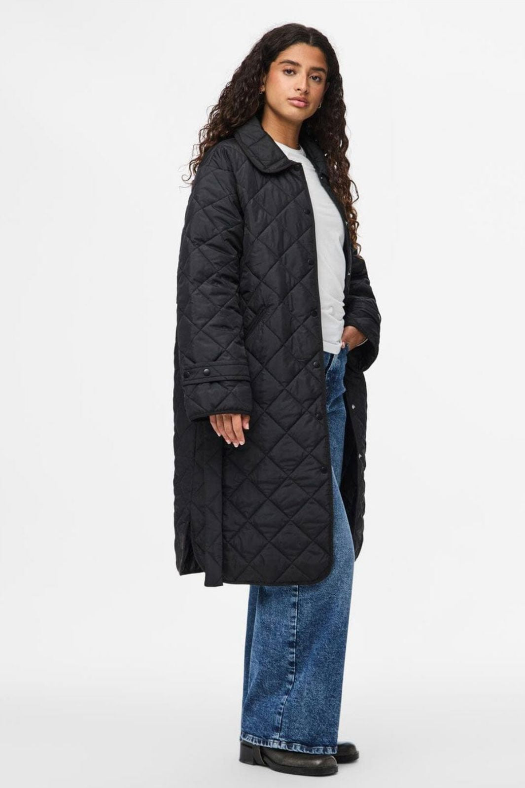 Pieces - Pcemily Long Quilted Jacket - 4807781 Black