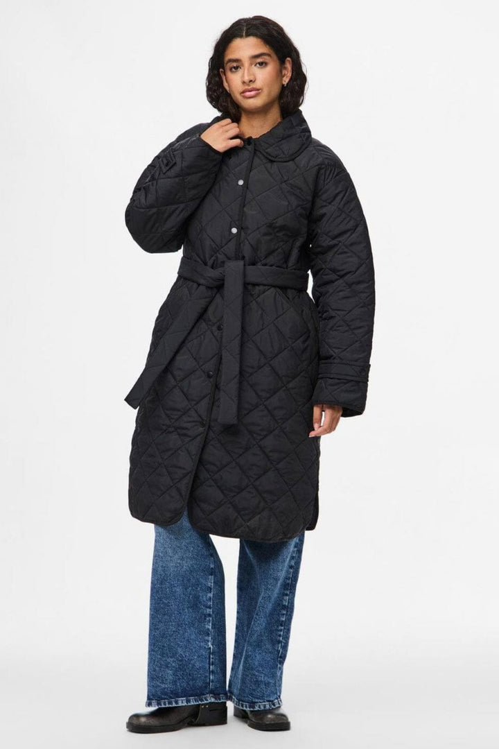 Pieces - Pcemily Long Quilted Jacket - 4807781 Black