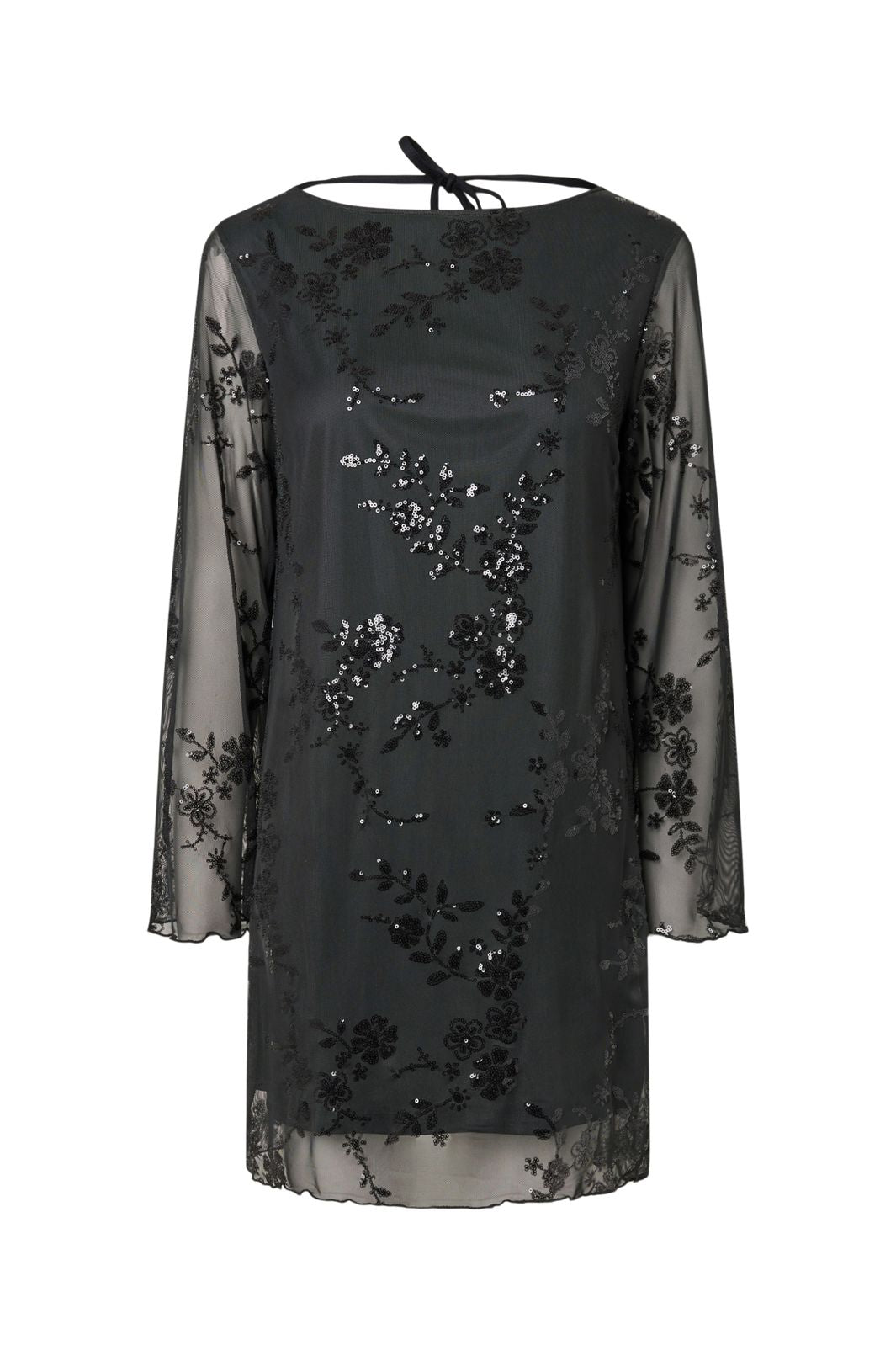 Pieces - Pcevita Ls Dress - 5116518 Asphalt Dark Grey Sequins