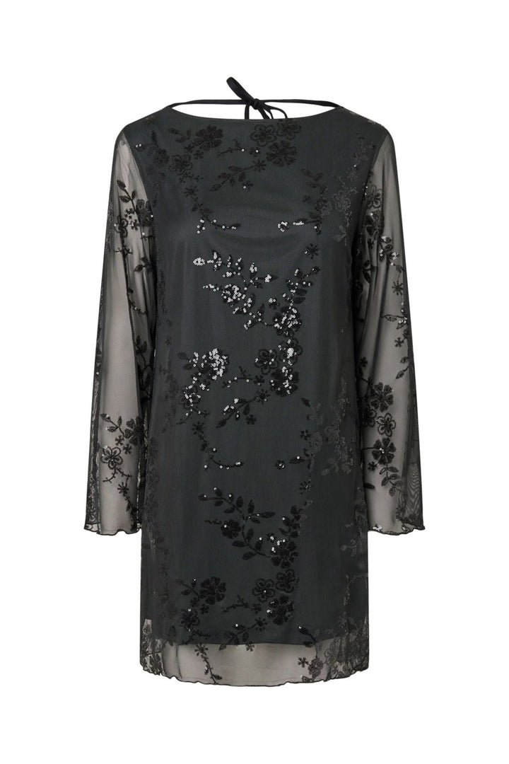 Pieces - Pcevita Ls Dress - 5116518 Asphalt Dark Grey Sequins