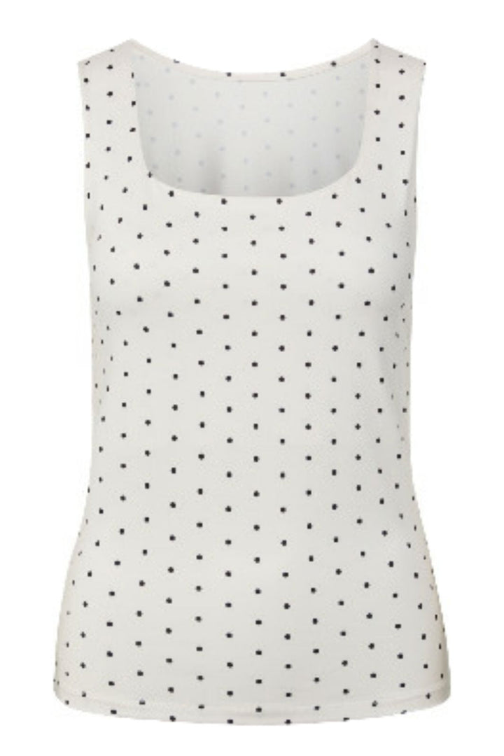 Pieces - Pcfilla Sl Reversible Tanktop Pp - 5114695 Bright White Big Black Dots Toppe 