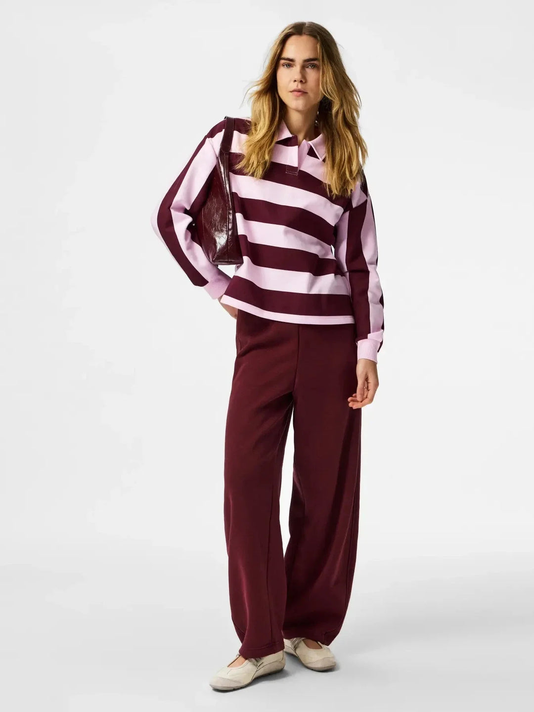 Pieces - Pcfilucca Barrel Pants - 5080301 Tawny Port Sweatpants 